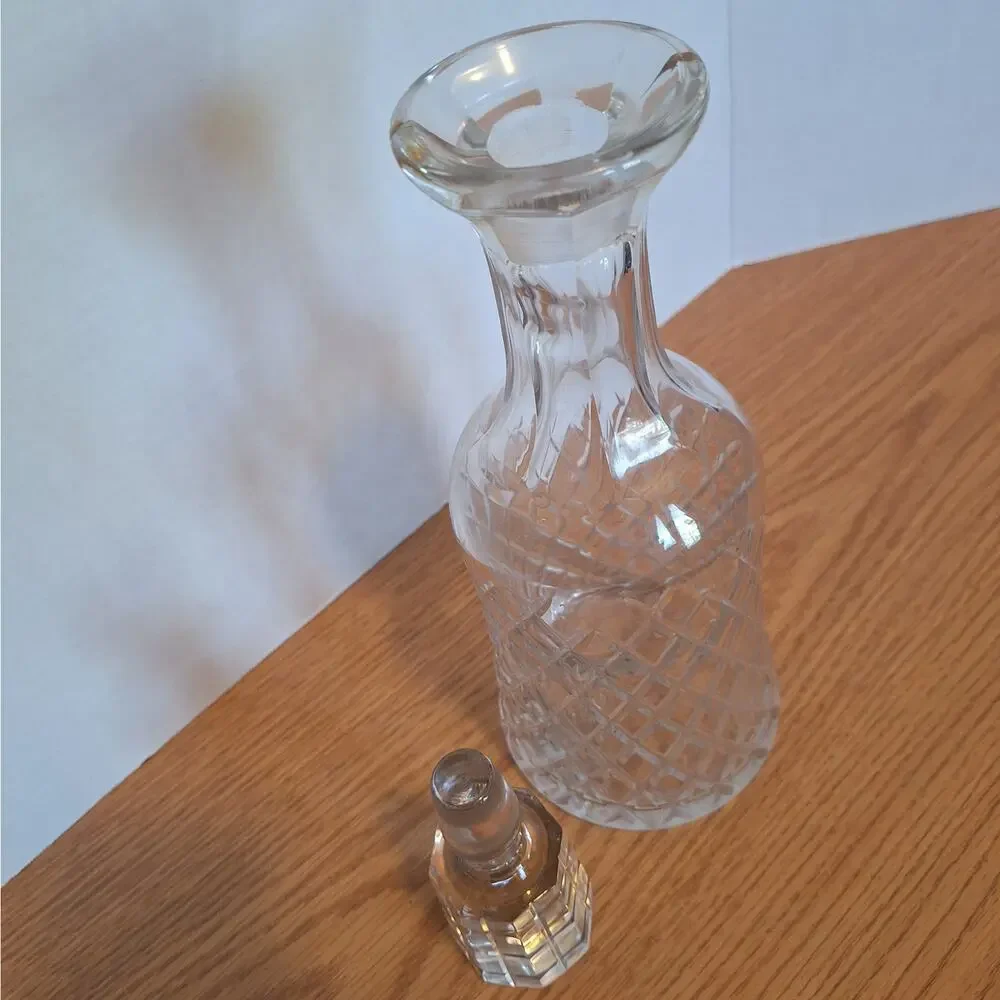 Vintage Cut Crystal Liquor Decanter 13.5